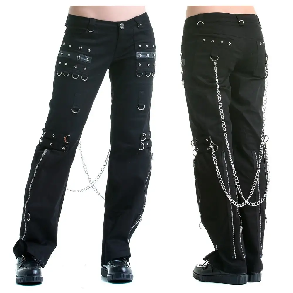 Women Gothic Chains Rings Pant EMO Disco Pant