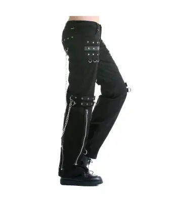 Women Gothic Chains Rings Pant EMO Disco Pant