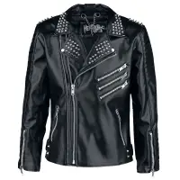 Men Gothic Biker Studded Black Leather Jacket
