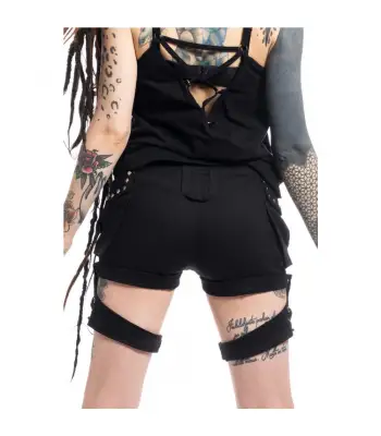 Women Gothic Short Black Fetish Style Shorts For Women