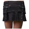 Gothic Mini Skirt Black With Eyelet Strap Clothing | Gothic Clothing