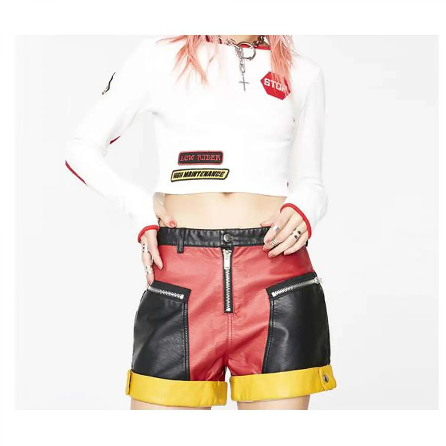 Women Tailgate Moto Short For Women Gothic Clothing Women Tailgate Moto Short For Women Gothic Clothing