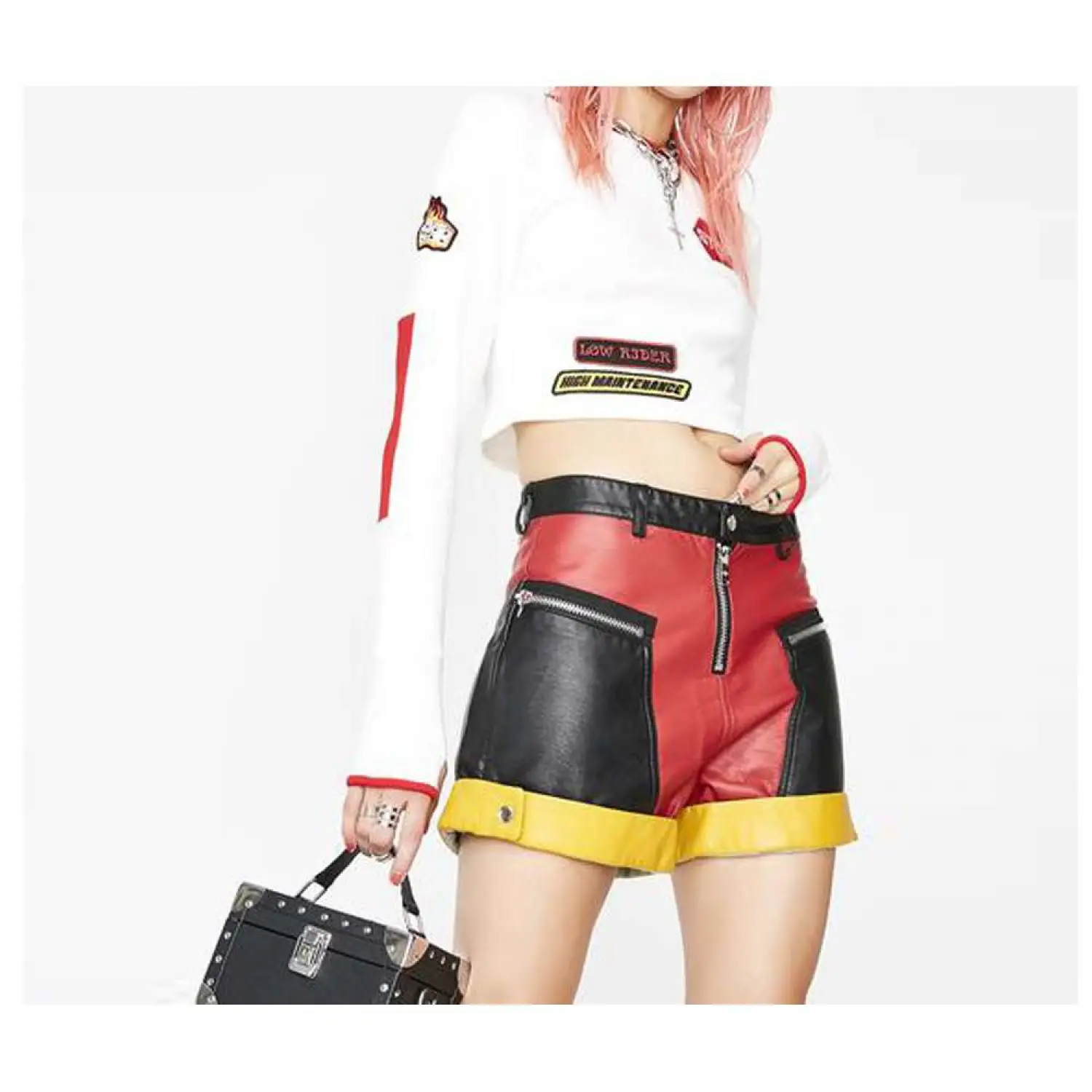 Women Tailgate Moto Short For Women Gothic Clothing Women Tailgate Moto Short For Women Gothic Clothing