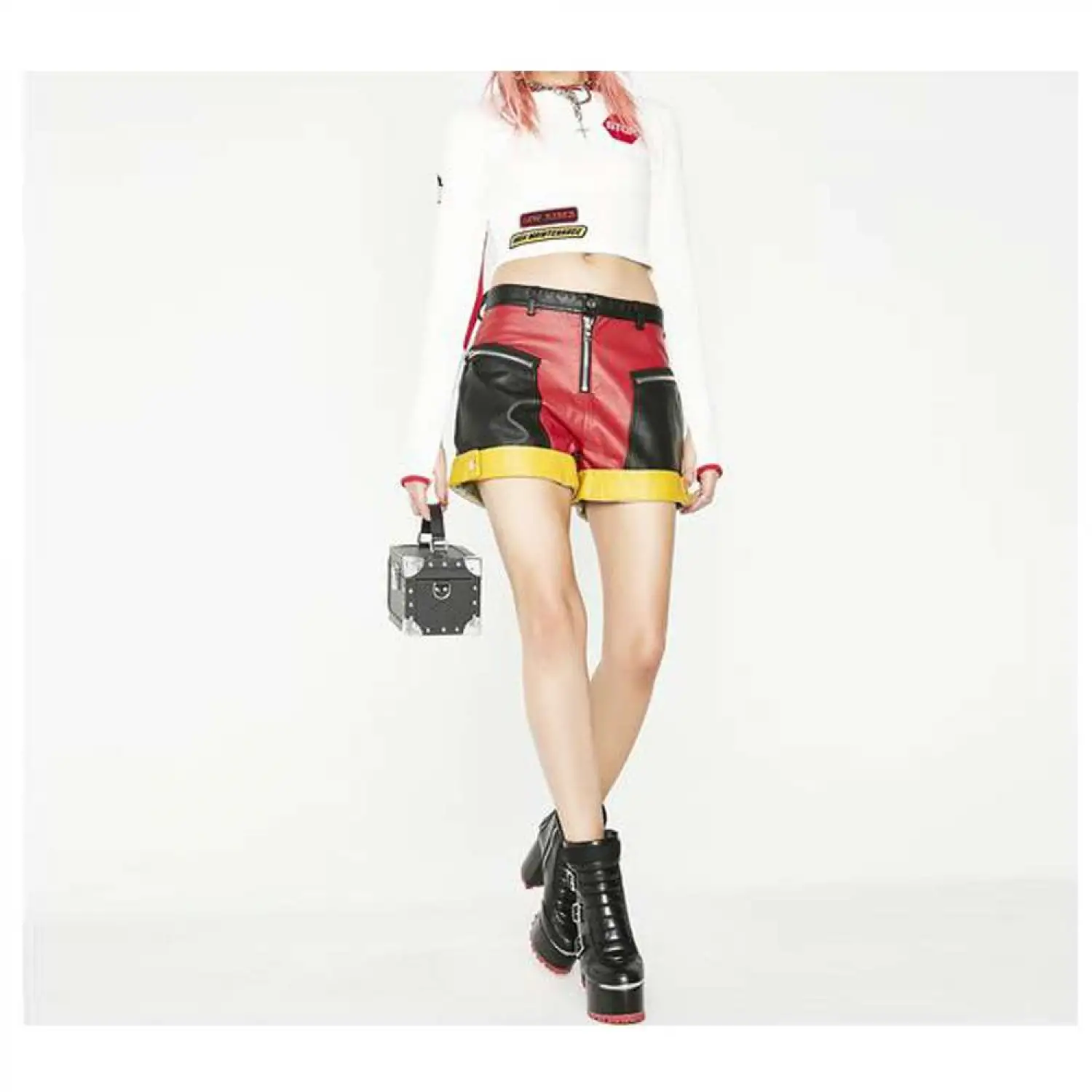 Women Tailgate Moto Short For Women Gothic Clothing Women Tailgate Moto Short For Women Gothic Clothing