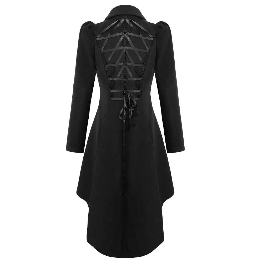 Women Steampunk Style Vintage Long Gothic Coat