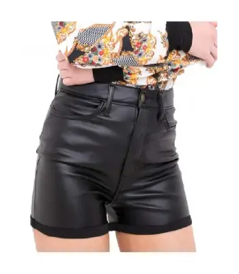 New Hot Women Genuine Lambskin Leather Shorts Sports Ladies Pants