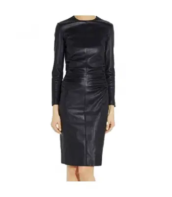 Women Cocktail Leather Dress