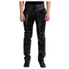 Men Motorcycle Leather Pant Gothic Genuine Night Club