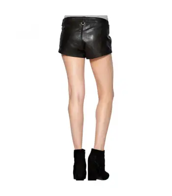 New fashion Ladies Genuine Leather Short Hot Pants