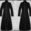 Gothic Vampire Buckle PinsHead Trench Goth Coat | Gothic Clothing