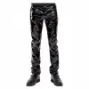 Bondage Punk Rocker Pant Banned Shine Vinyl PVC Trouser Mens - Hip hop Slim Fit Gothic Pant