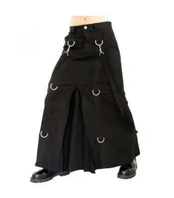 Black denim chain skirt for men Gothic Clothing