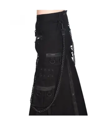 Men Black Pistol Chain Skirt Denim for sale