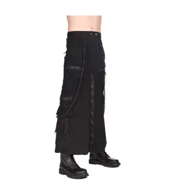 Men Black Pistol Chain Skirt Denim for sale