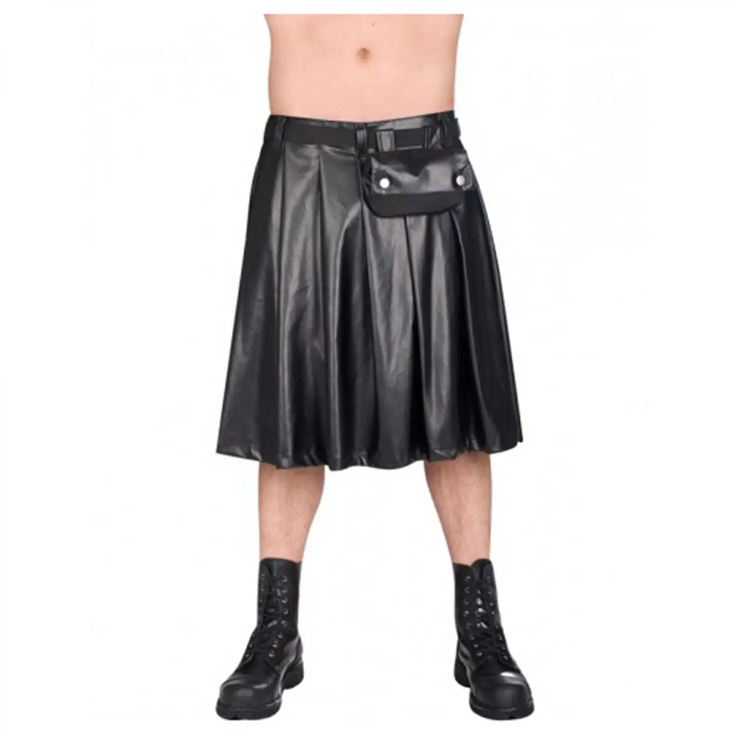 Men Black Kilt Short Sky