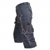 Men Gothic Bondage Red Thread Short