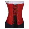 Sexy Punk Women Real Red Leather Underbust Buckle Corset | Studded Leather Corset