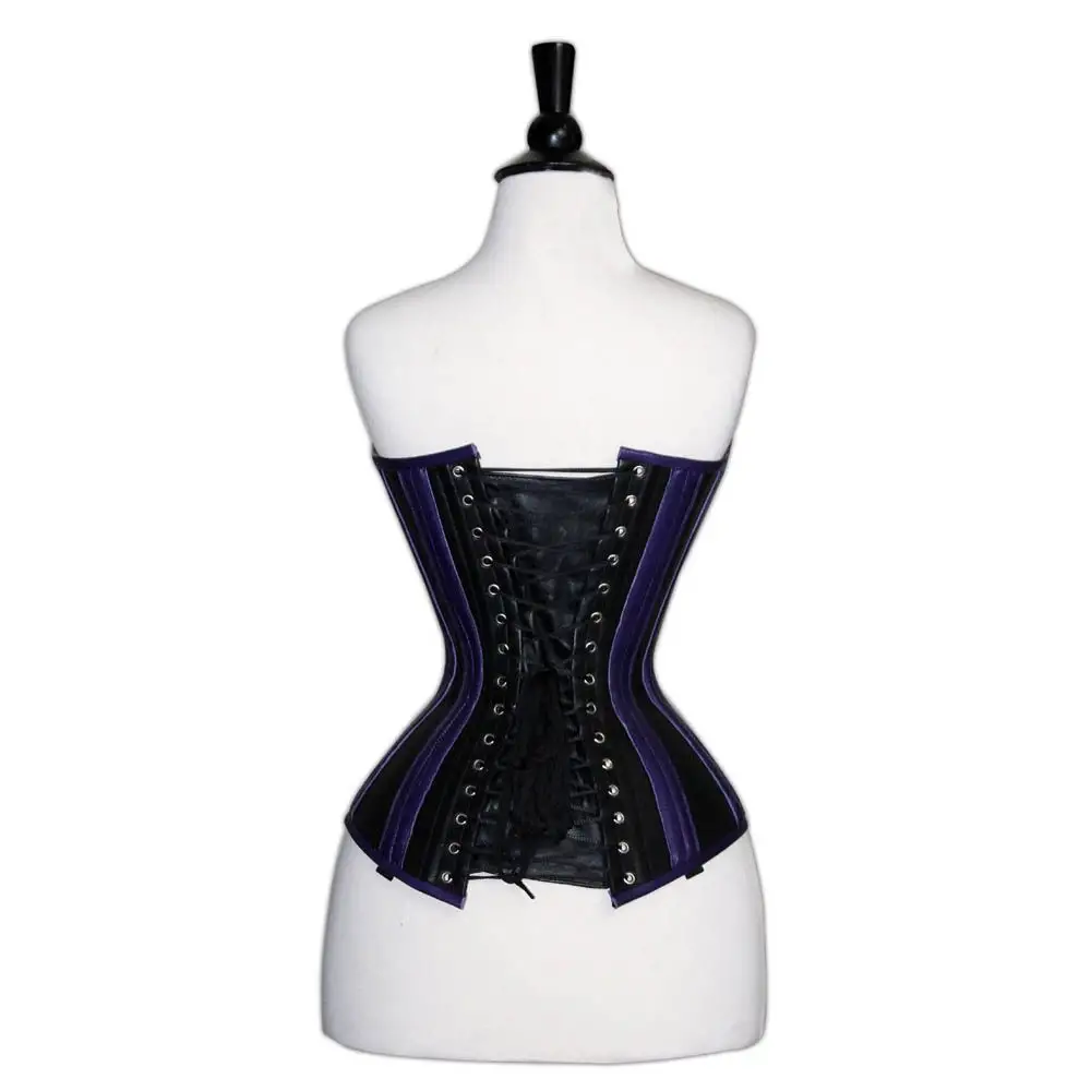 Sexy Elegant Overbust Black Real Leather Corset | Genuine Leather Waist Training Corset | Gothic Corsets