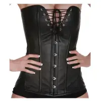 Faux Leather Lace Up Overbust Corset