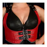Women Leather Tux Harness Gothic Vest