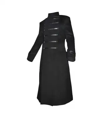 Men Gothic Steampunk Military Coat VTG Officer Uniform Coat