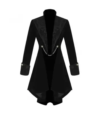 Women Pentagram Black Velvet Gothic Coat