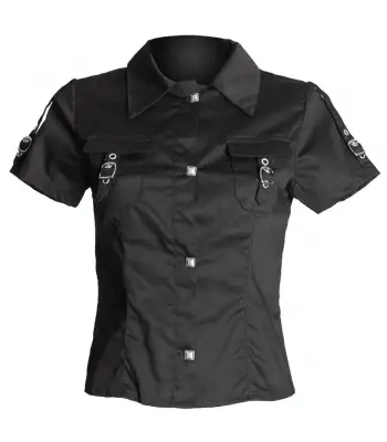 Men Gothic Half sleeve Shirt Two Front Pockets