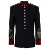 Military style Men Officer Lace Coat Gothic Clothing