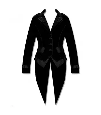 Men Goth Vintage Black Velvet Victorian Tailcoat | Goth Clothes