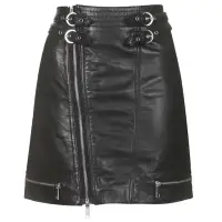 Gothic Biker Leather Mini Skirt