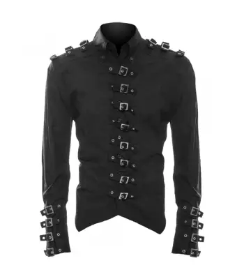 Men Gothic Black Buckles Shirt | Men Gothic Shirt