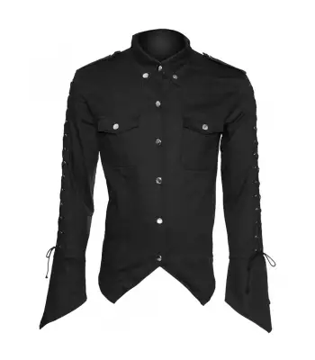 Men Gothic Black Full Sleeve Shirt | Men Gothic Clothing