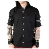 Men Gothic Black Shirt Short Sleeve Fashion Shirt