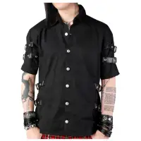 Signature Men’s Black Gothic Straps Shirt