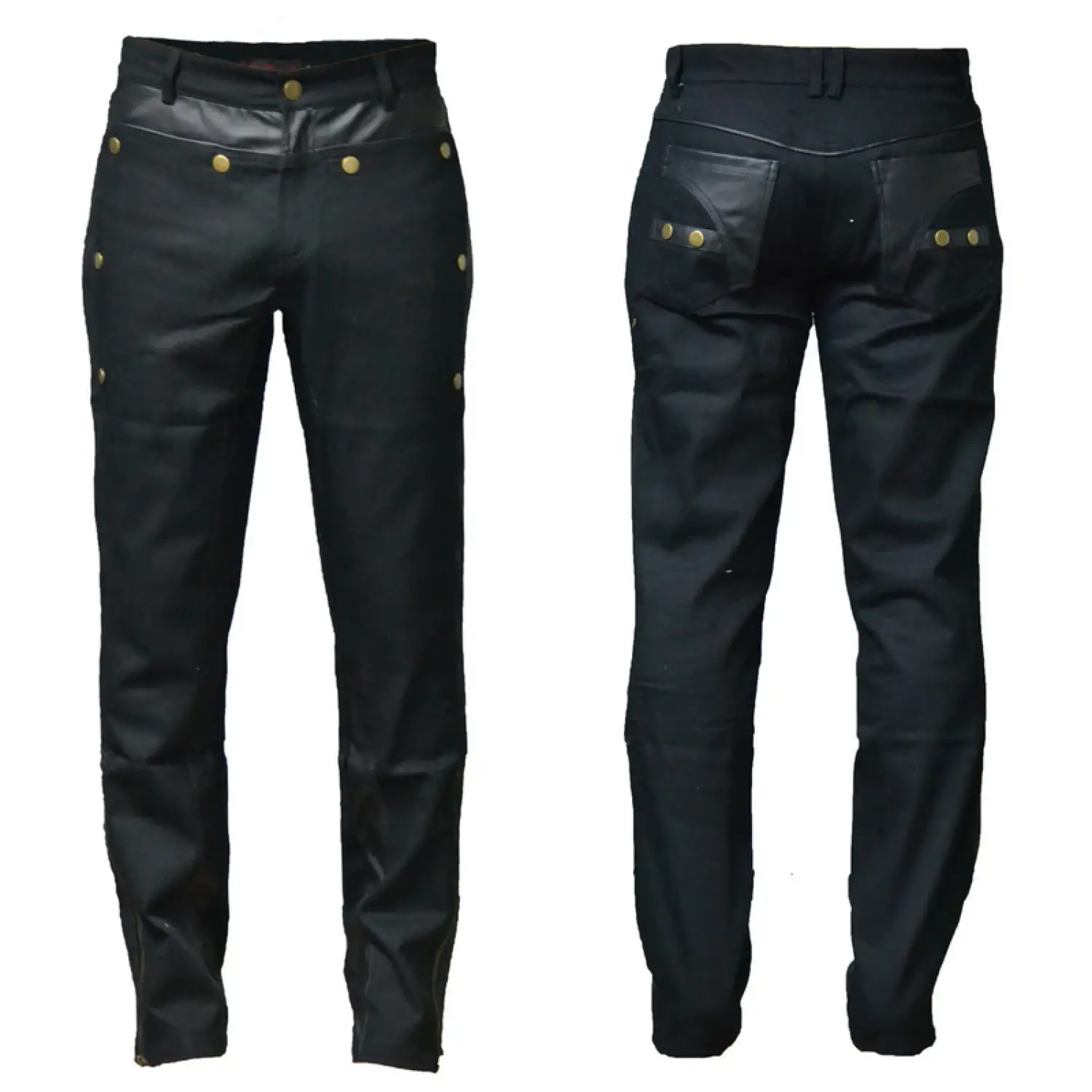 Gothic military officer pants with steampunk design, structured fit, and vintage detailing for alternative fashion.