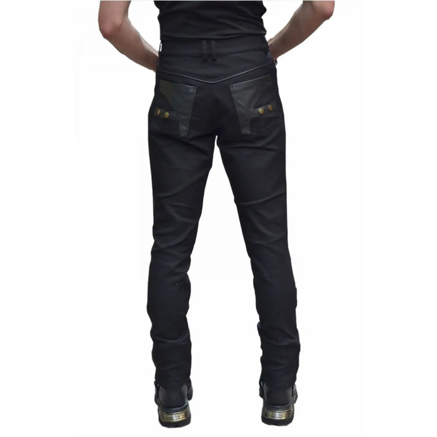 Gothic military officer pants with steampunk design, structured fit, and vintage detailing for alternative fashion.