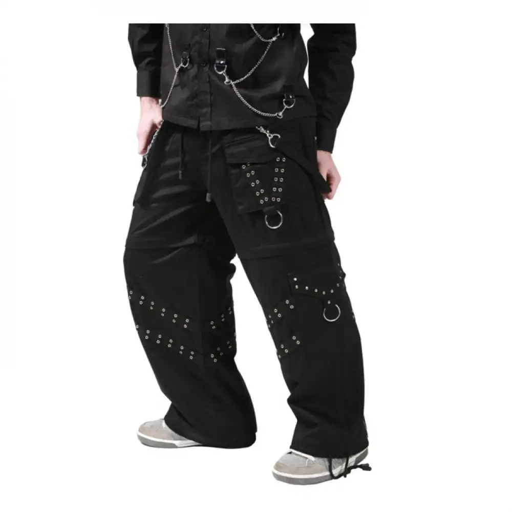Dark Edge Gothic Cargo Trousers – Bold Bondage Baggy Pants