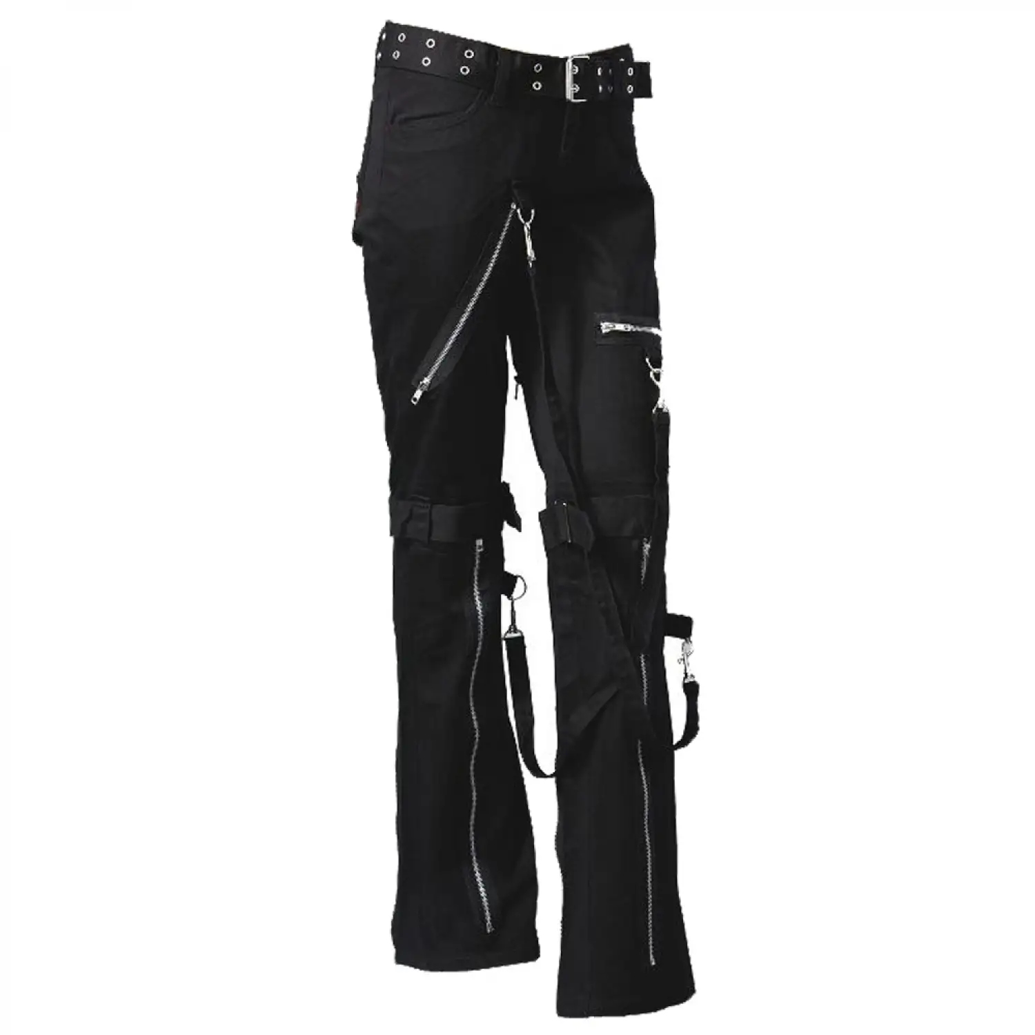 Women's Gothic Punk Bondage Pant with slim fit and adjustable straps