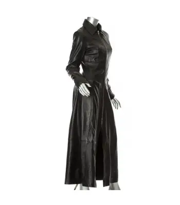 Women Steampunk Matrix Long Leather Goth Coat