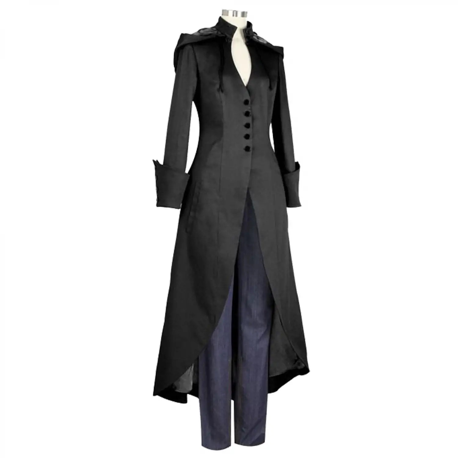 Women Gothic Coat Goth Punk Emo Long Vintage Coat