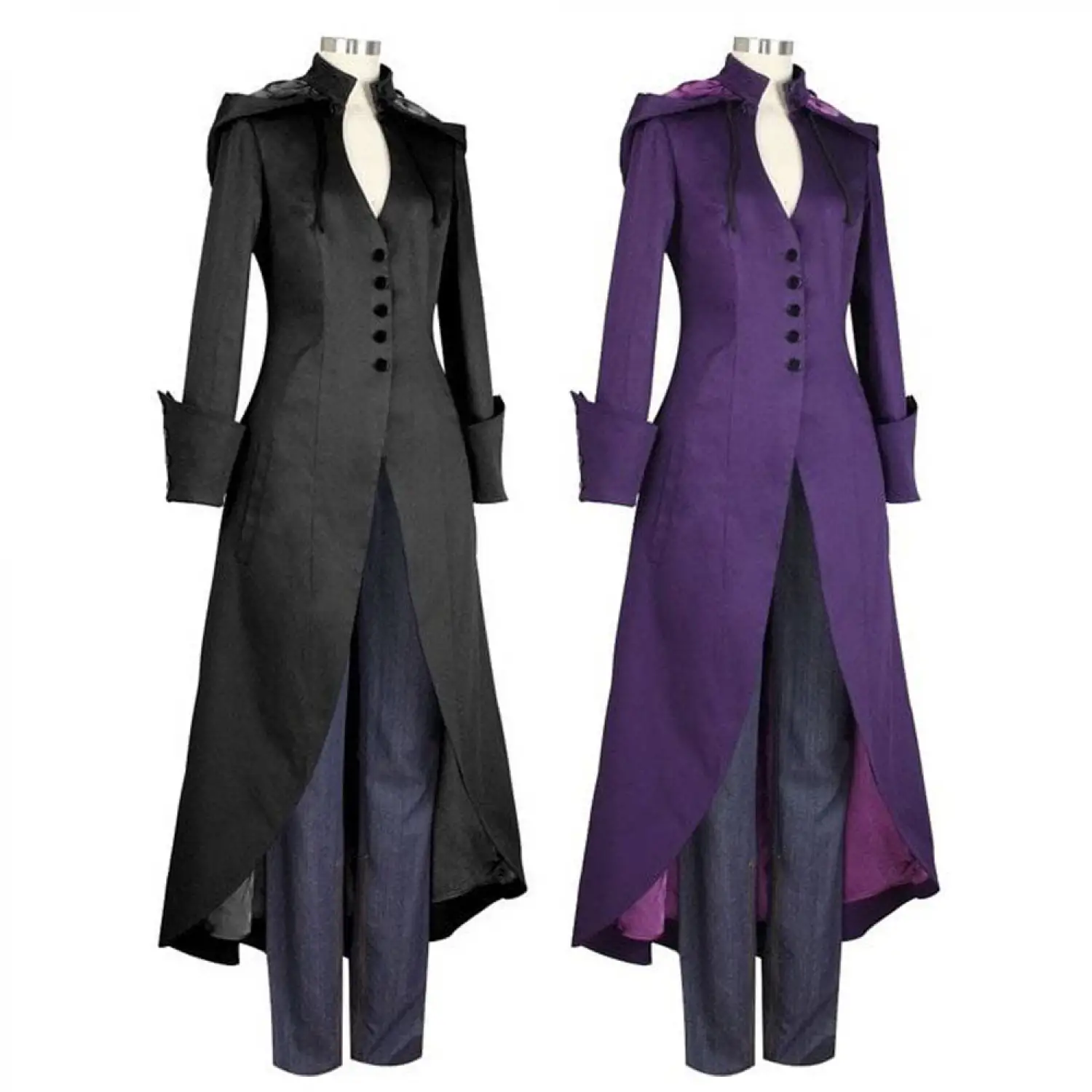 Women Gothic Coat Goth Punk Emo Long Vintage Coat