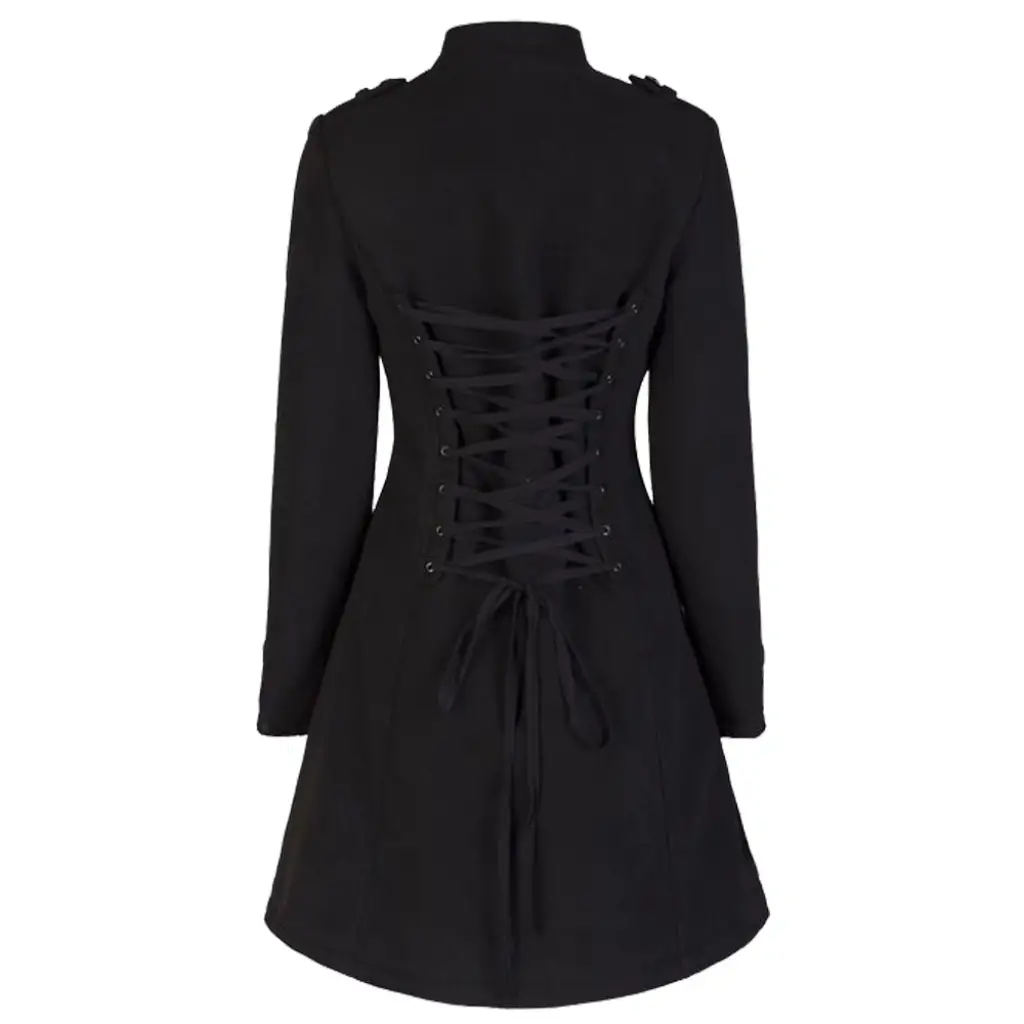 Braided Battalion Military Coat | Elegant Goth Women Wool Coat - Image 3