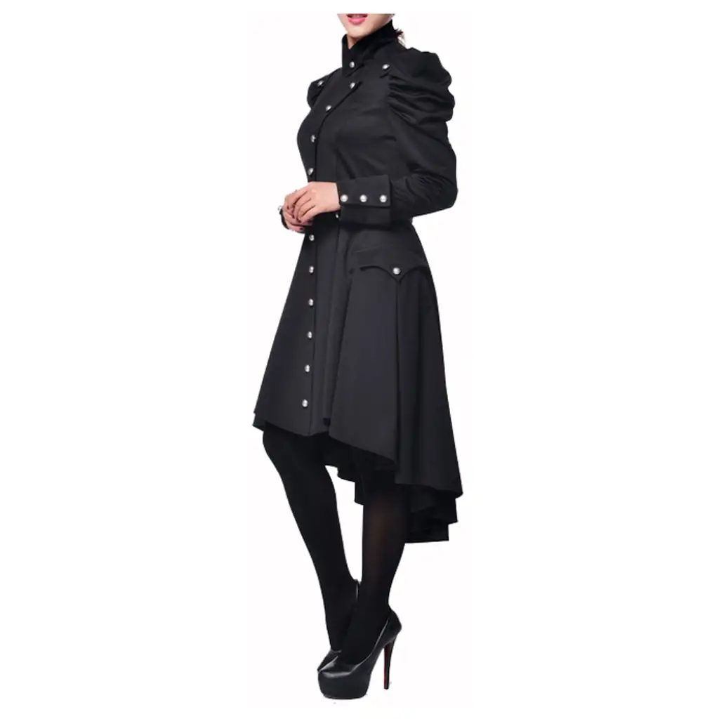 Women Victorian Style Gothic Trench Coat Women Goth Clothing - Image 3