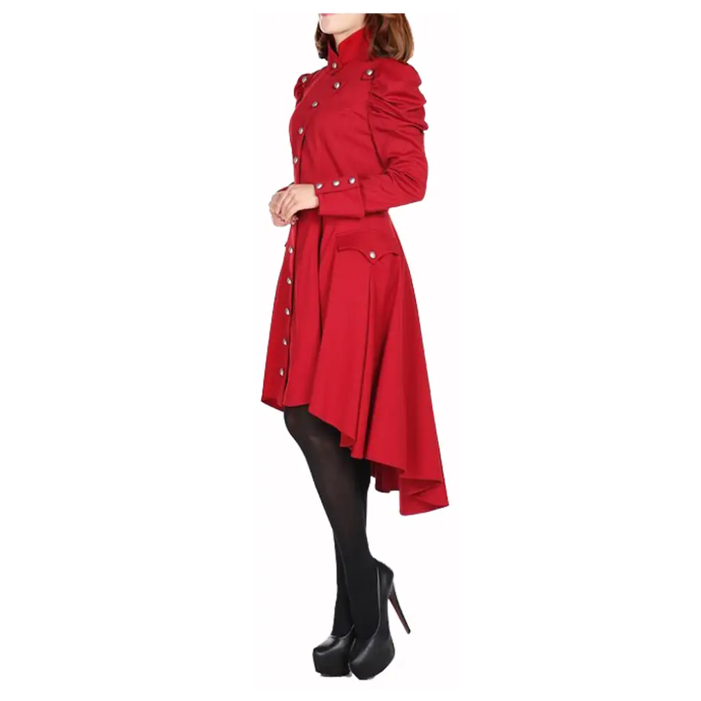 Women Victorian Style Gothic Trench Coat Women Goth Clothing - Image 4