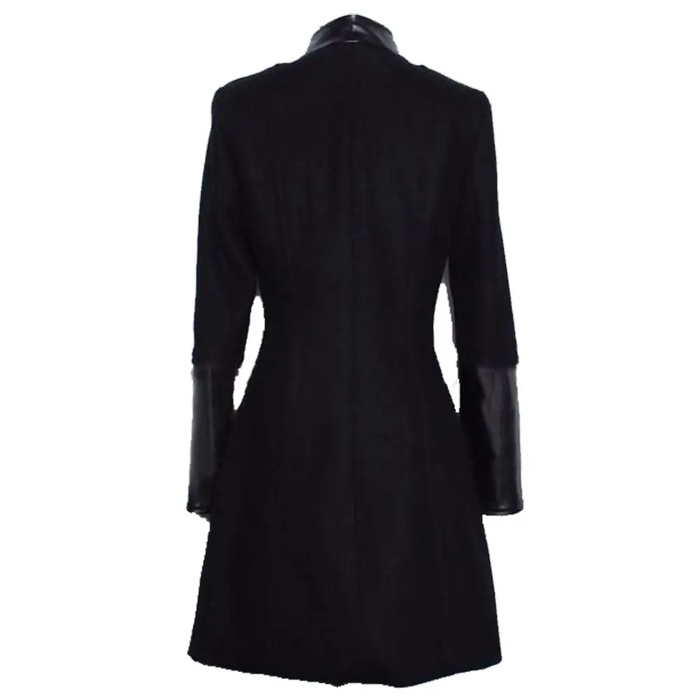 Women Military Double Breasted Slim Gothic Coat
