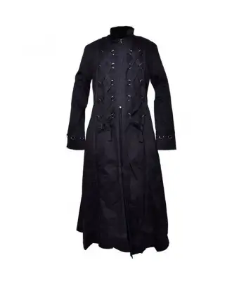 Men Long Black Goth Coat