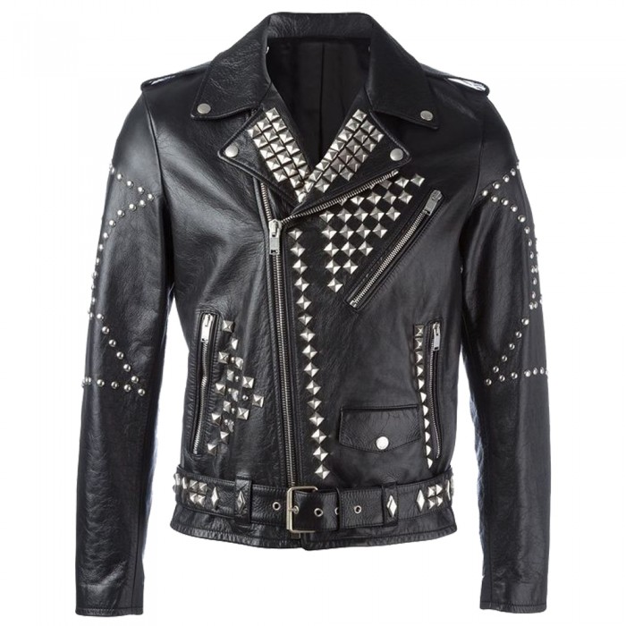 Men EMO Biker Studded Leather Jacket | Gothic Jackets
