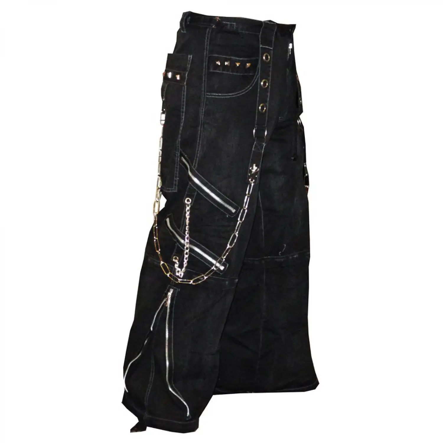 Punk Rock Chains Zipper Trouser | Men Gothic Trouser