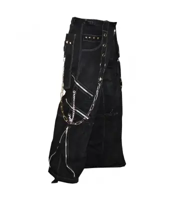 Punk Rock Trouser Men Chains Zipper Gothic Trouser