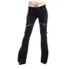 Women Gothic D-ring Bondage Pant Zipper Punk Trouser
